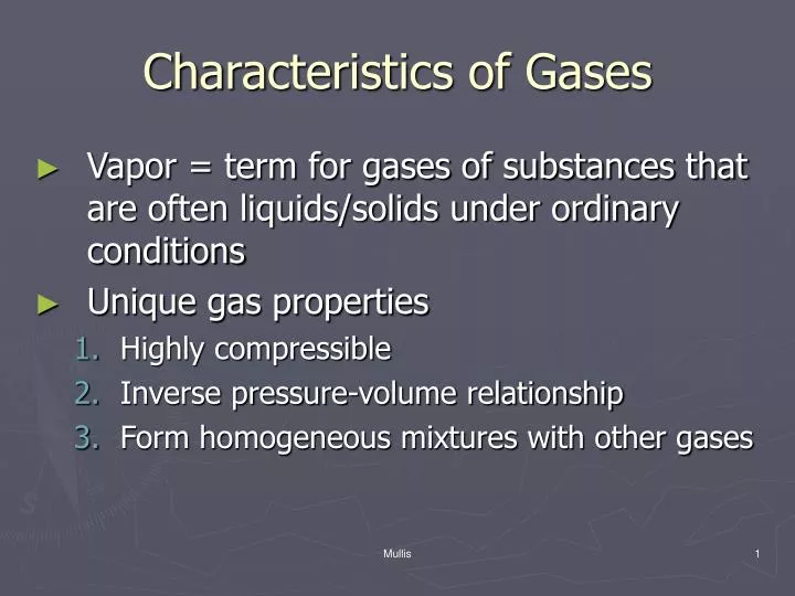 characteristics of gases