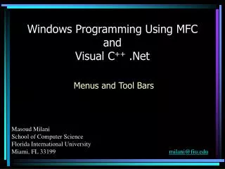 Windows Programming Using MFC and Visual C ++ .Net