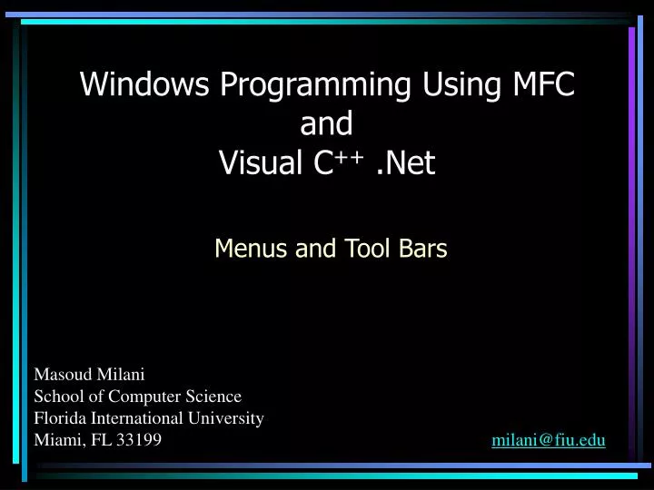 windows programming using mfc and visual c net