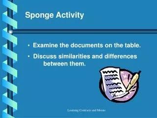 Sponge Activity