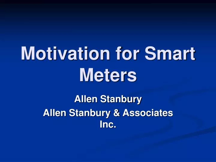 motivation for smart meters