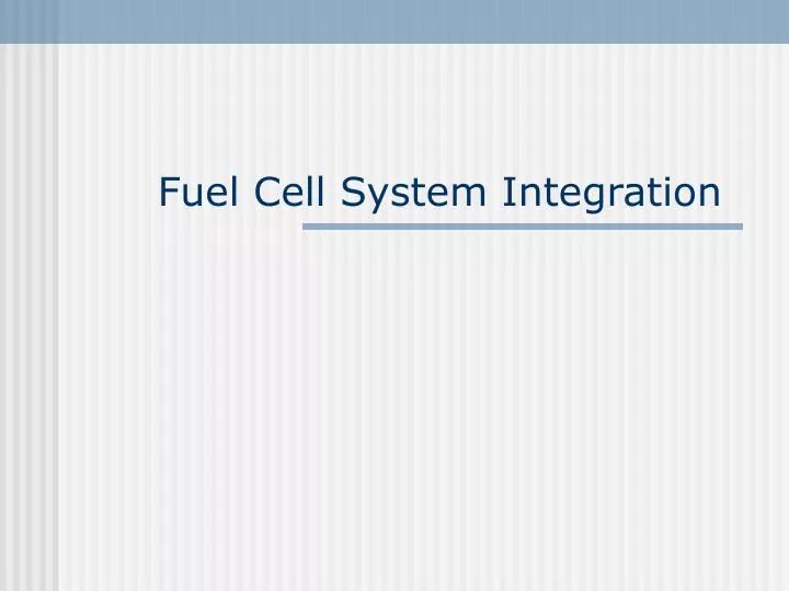 fuel cell system integration