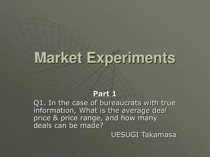 market experiments