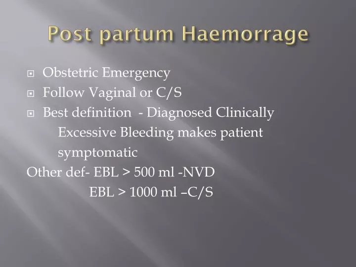 post partum haemorrage