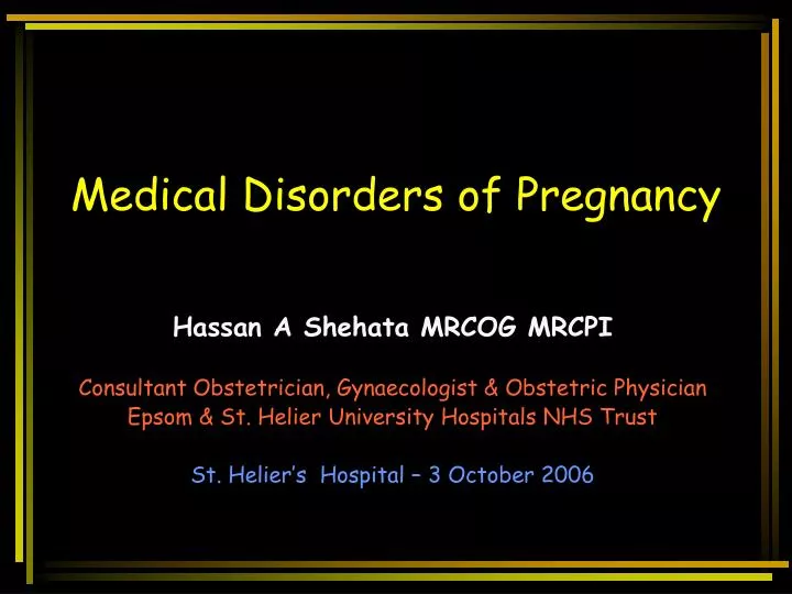 medical disorders of pregnancy