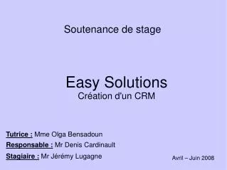 easy solutions cr ation d un crm