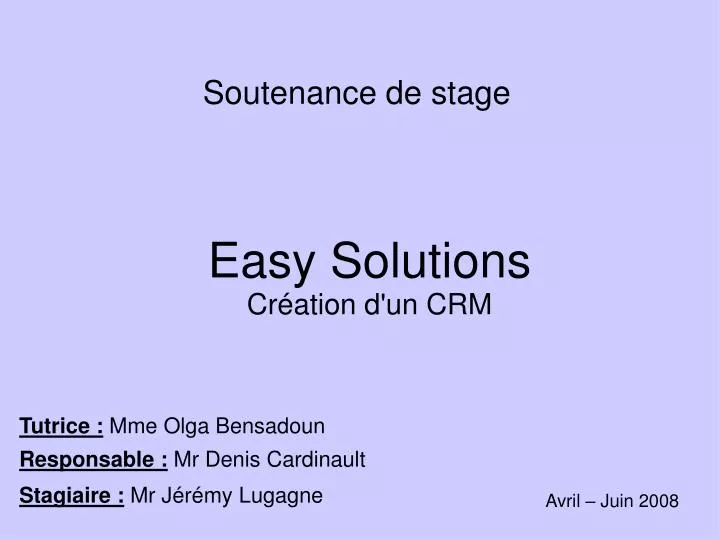 easy solutions cr ation d un crm