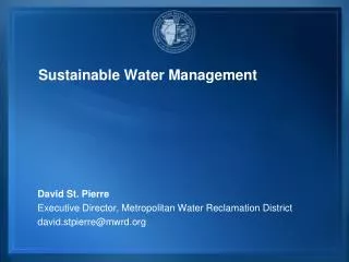 Sustainable Water Management