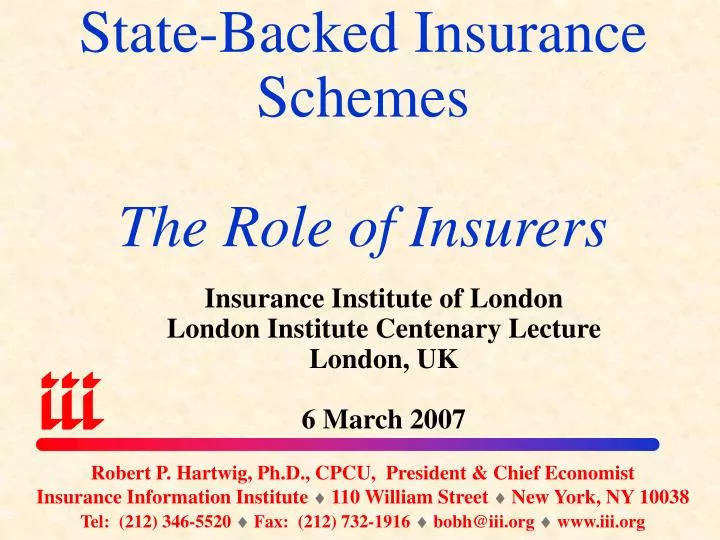 state backed insurance schemes the role of insurers