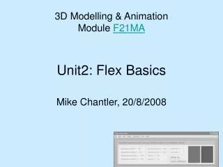 Unit2: Flex Basics