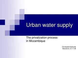 Urban water supply