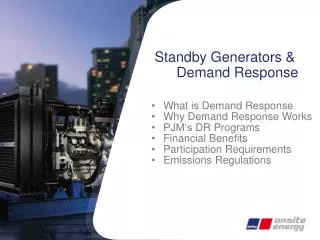 Standby Generators &amp; Demand Response