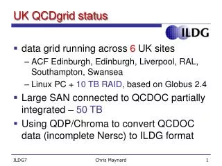 UK QCDgrid status