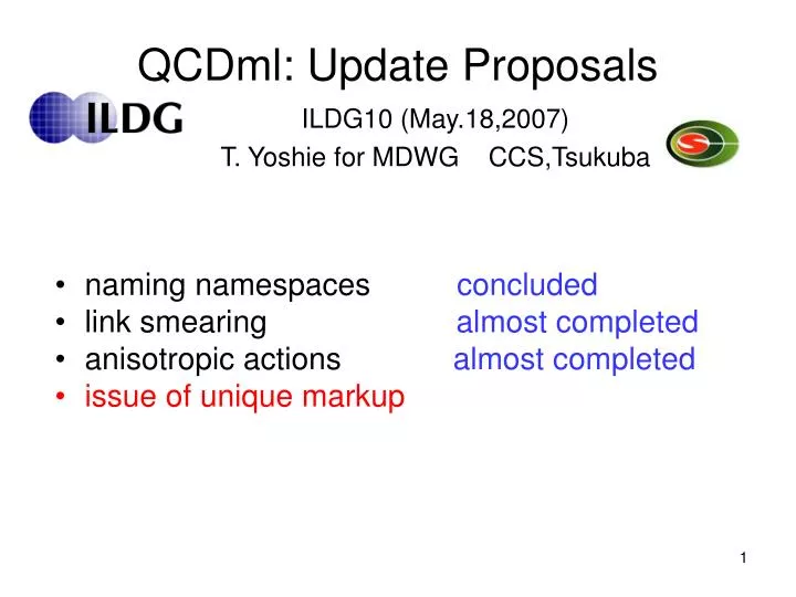 qcdml update proposals