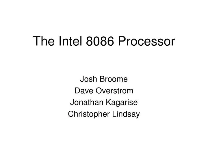 the intel 8086 processor