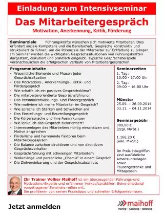 einladung zum intensivseminar