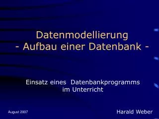datenmodellierung aufbau einer datenbank