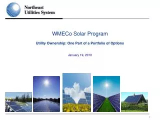 WMECo Solar Program Utility Ownership: One Part of a Portfolio of Options