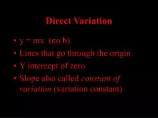 Direct Variation