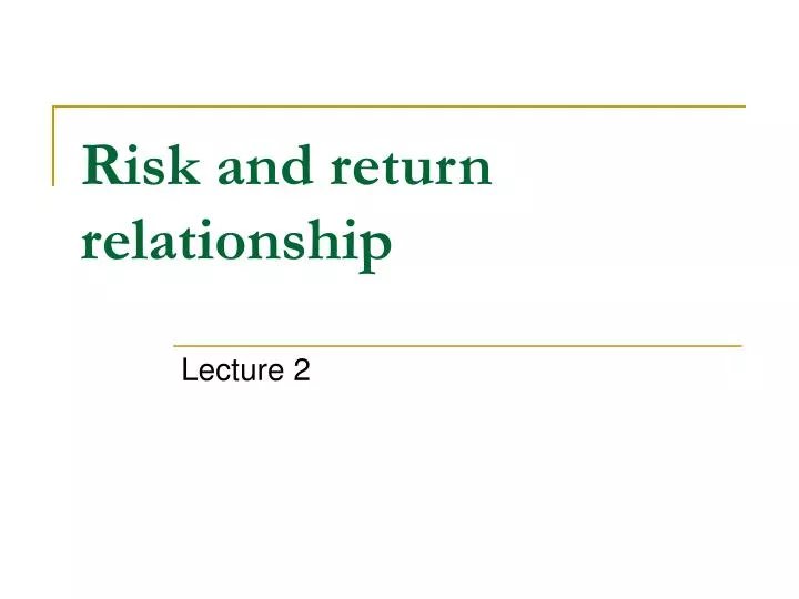 risk and return relationship