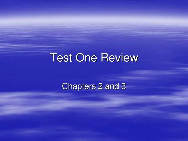 test one review