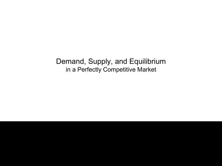 demand supply and equilibrium in a perfectly competitive market