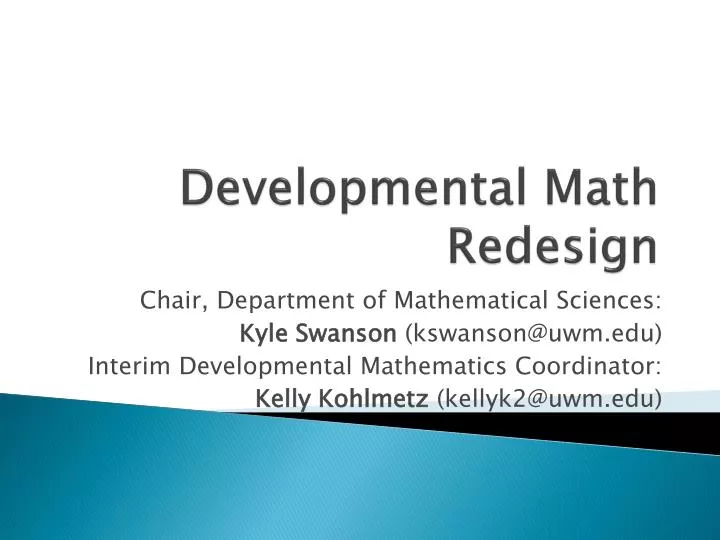 developmental math redesign
