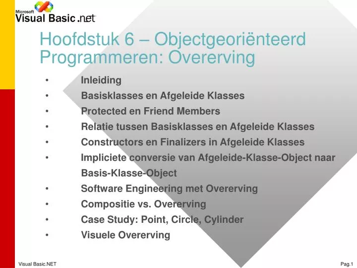 hoofdstuk 6 objectgeori nteerd programmeren overerving