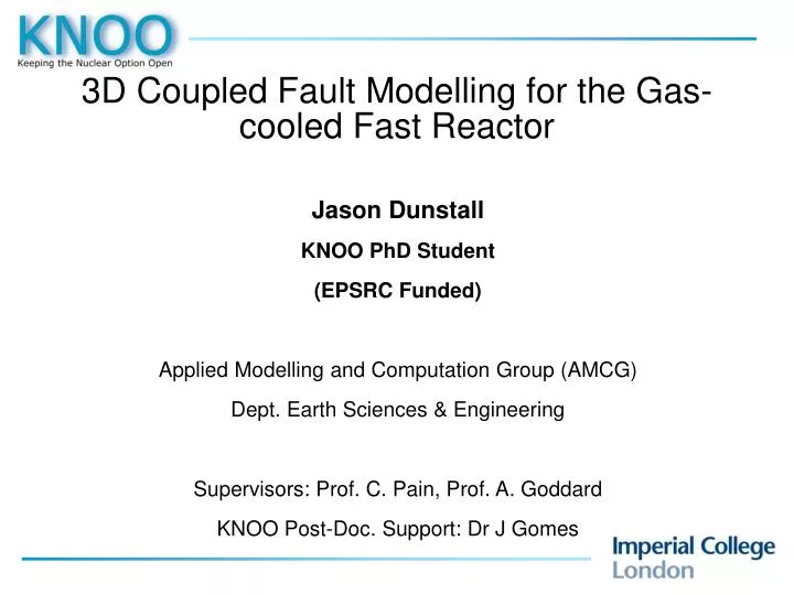 3d coupled fault modelling for the gas cooled fast reactor
