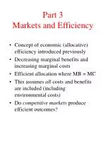 Part 3 Markets and Efficiency - slide 1
