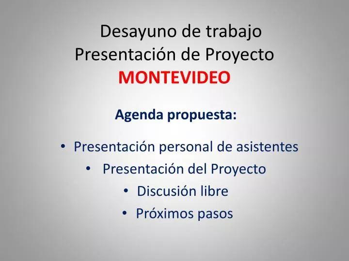 desayuno de trabajo presentaci n de proyecto montevideo