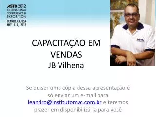capacita o em vendas jb vilhena