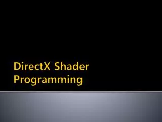 directx shader programming
