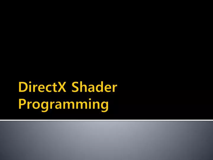 directx shader programming