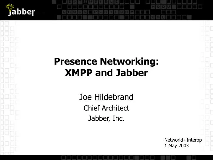 presence networking xmpp and jabber