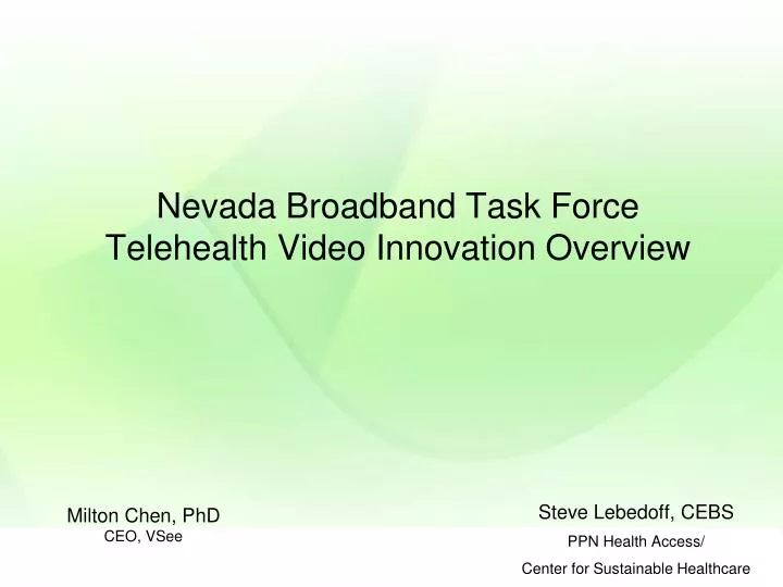 nevada broadband task force telehealth video innovation overview
