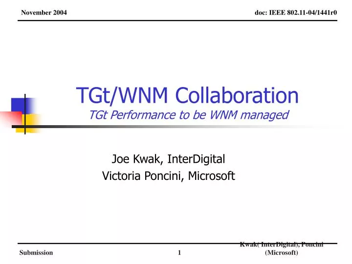 tgt wnm collaboration tgt performance to be wnm managed