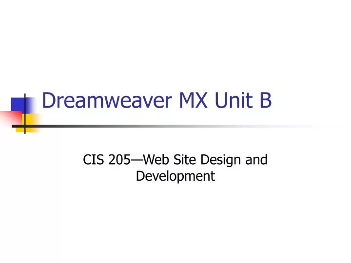 dreamweaver mx unit b