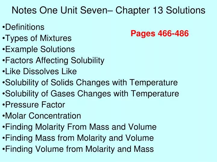 notes one unit seven chapter 13 solutions
