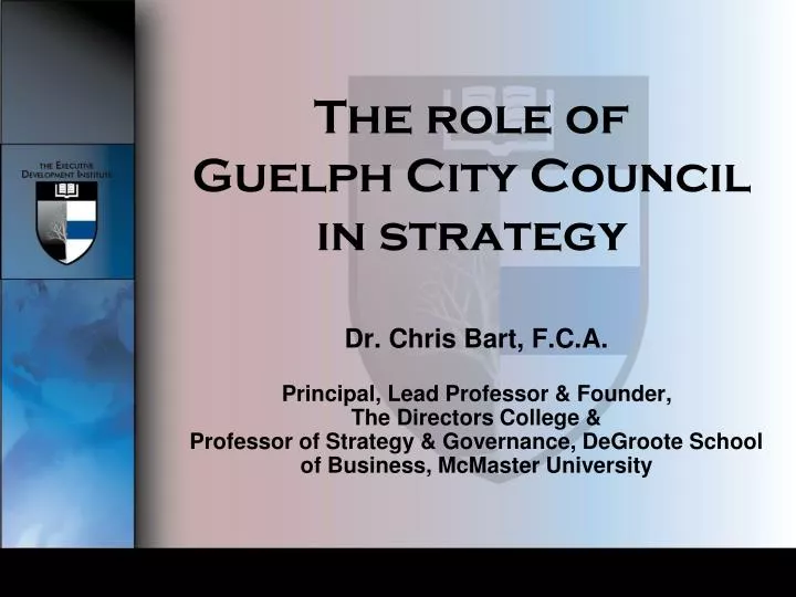 the role of guelph city council in strategy