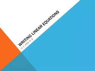 writing linear equations