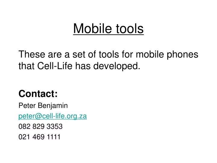 mobile tools
