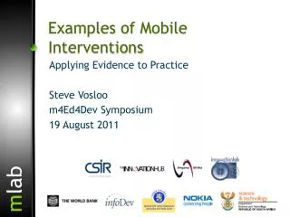 Examples of Mobile Interventions