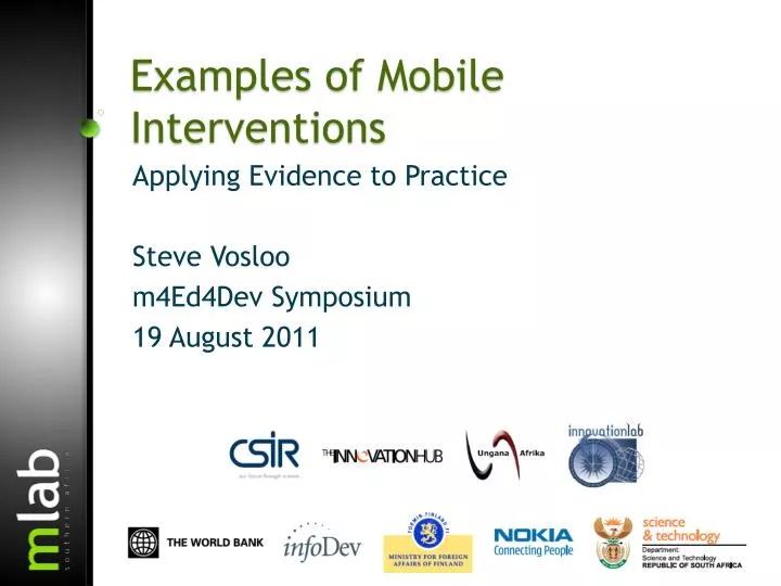 examples of mobile interventions