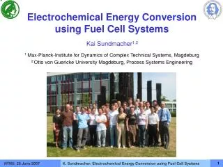 Electrochemical Energy Conversion using Fuel Cell Systems