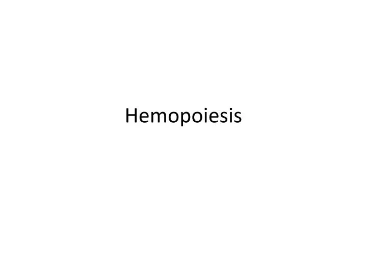 hemopoiesis