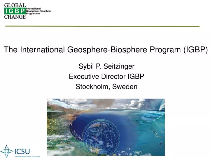 the international geosphere biosphere program igbp