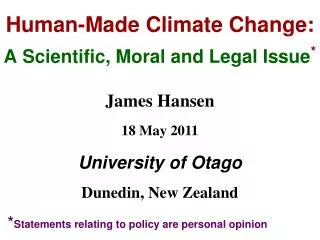 Human-Made Climate Change: