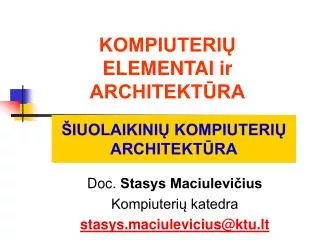 kompiuteri elementai ir architekt ra