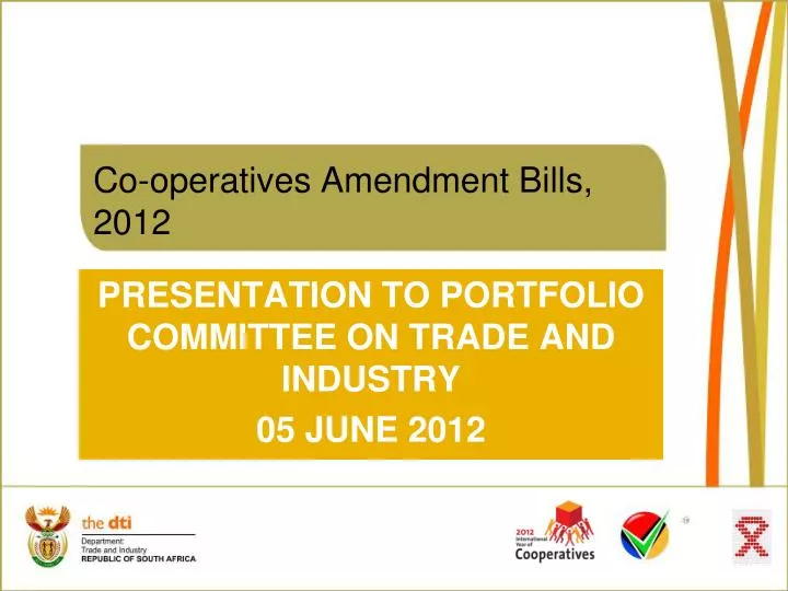 co operatives amendment bills 2012